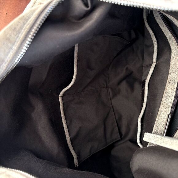 Donald Pliner tan silver hobo bag tote purse suede - Picture 9 of 15